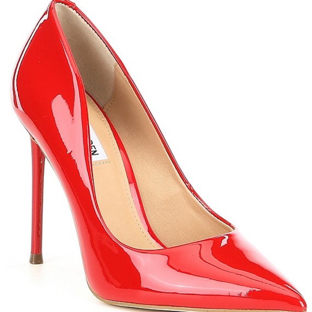Steve Madden Patent Red Stiletto Pumps